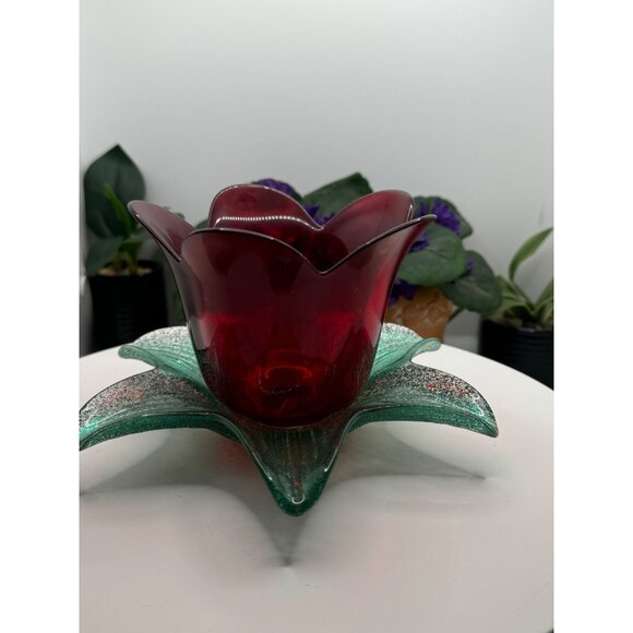 Studio Nova Glass Tulip Flower Frosted Glass Votive Candle Holder - Picture 9 of 12